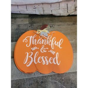 Pumpkin sign Harvest blessed thankful fall decor